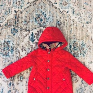 Burberry red puffer baby